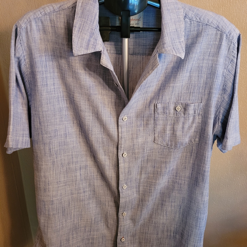 Weatherproof Vintage Mens Light Blue Casual Button Down Shirt